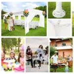 3x3/3x6/3x9m Gazebo Party Tent Banquet Shed With 6 Removable Wall Garden Gazebo For Party Wedding Includes Pegs Guy Ropes - Image 5