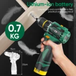 55N.M 10MM 23+1 Torque Brushless Electric Impact Drill Metal Ratchet Chuck Cordless Drill Electric Screwdriver DIY Power Tools - Image 6