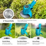 X-COTEC Electric turf Mower without fi, adjustable length, garden cut without Brush, 4 Types of blads, Mower the pealous - Image 2