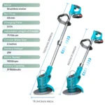 X-COTEC Electric turf Mower without fi, adjustable length, garden cut without Brush, 4 Types of blads, Mower the pealous - Image 3