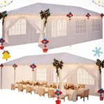 3x3/3x6/3x9m Gazebo Party Tent Banquet Shed With 6 Removable Wall Garden Gazebo For Party Wedding Includes Pegs Guy Ropes