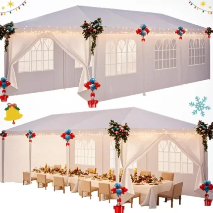 3x3/3x6/3x9m Gazebo Party Tent Banquet Shed With 6 Removable Wall Garden Gazebo For Party Wedding Includes Pegs Guy Ropes