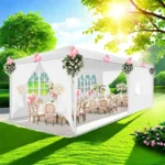 3x3/3x6/3x9m Gazebo Party Tent Banquet Shed With 6 Removable Wall Garden Gazebo For Party Wedding Includes Pegs Guy Ropes - Image 4