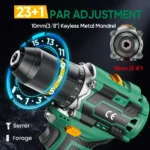 55N.M 10MM 23+1 Torque Brushless Electric Impact Drill Metal Ratchet Chuck Cordless Drill Electric Screwdriver DIY Power Tools - Image 5