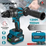 YOFIDRA 900N.M 3200RPM Brushless Electric Impact Drill 13mm Hammer Drill Cordless Screwdriver Tool For Makita 18V Battery Pin