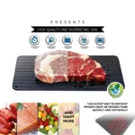 LMETJMA Fast Defrosting Tray Aluminium Alloy Thaw Food Defrosting Tray Frozen Meat Fish Food Tray With Brush Meat Tools KC0044 - Image 3