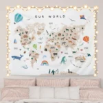 Blue cosmic starry sky space bear Home decoration wall hanging fabric decorative family rooms bedrooms background friend's gift - Image 6