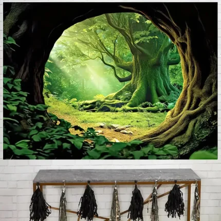 Forest natural landscape pattern Home decoration wall hanging fabric decorative family rooms bedrooms background friend's gift