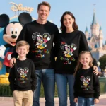 2026 Disney Trip Family Matching Cotton Sweatshirt Mickey Mouse Print Soft Crewneck Outfits for Parents and Children - Image 2