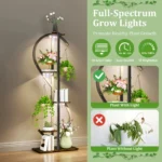 Plant Stand Indoor with Grow Lights, 5 Tiered Indoor Plant Shelf, 60" Corner Plant Stands for Indoor Plants, Metal Plant Flower - Image 2