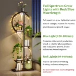 Plant Stand Indoor with Grow Lights, 5 Tiered Indoor Plant Shelf, 60" Corner Plant Stands for Indoor Plants, Metal Plant Flower - Image 5