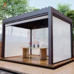 Outdoor Garden Gazebo Sun Room Waterproof Aluminum Pavillion 4x3 3x6 Electric Metal Louvred Pergola Bioclimatica roof Customized - Image 2
