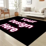 Custom Flannel Area Mat, Personalized Design, Washable Non Slip, Versatile Living Room Bedroom Entryway, Perfect Home Decor Gift
