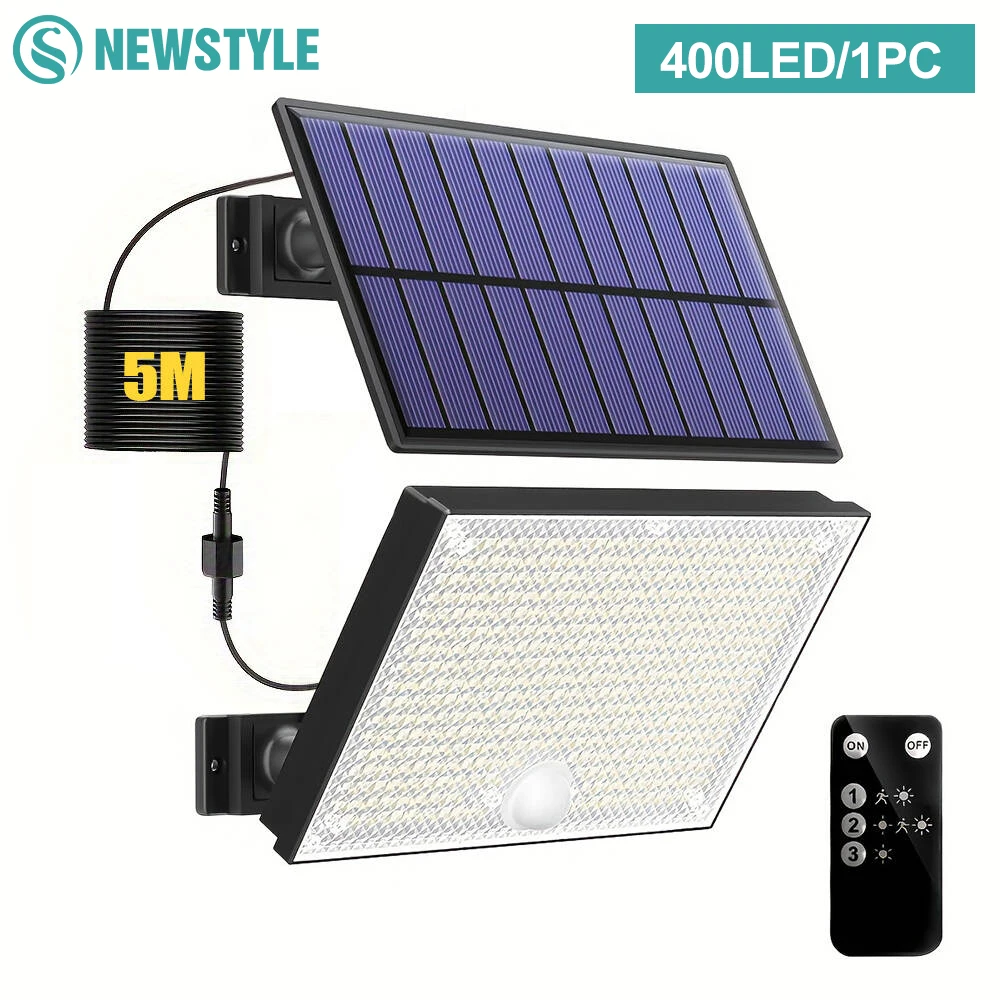 kf-S2bec5d2471bc46e993ac67f8e3840f71m New 400LEDS Solar Lights Outdoor Motion Sensor Solar Security Lights 3 Modes Garden Light Waterproof Solar Powered Light Yard Sh - Image 1