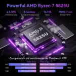 KAMRUI Gaming Laptop 15.6" IPS FHD AMD Ryzen 7 5825U/7430U 16GB DDR4 512GB NVMe SSD AMD Radeon RX Vega 8 Windows 11 PRO Notebook - Image 2