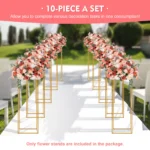 10Pcs 80cm Geometric Metal Stands Flower Vase Holders Wedding Party Centerpiece