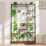 Plant Stand with Grow Light - 180cm Tall lower Stand with 8 Tiers Metal Square Design Plant Rack or Living Room Balcony Patio Ga - Image 4