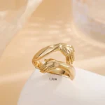 Adjustable Open Hug Ring, Love Romantic Hug Open, Anniversary Jewelry Gift, Unisex, Can be used as a gift for family and friends - Image 3