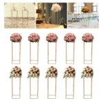 10Pcs 80cm Geometric Metal Stands Flower Vase Holders Wedding Party Centerpiece - Image 3