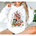 2025 Christmas Disney Mickey Hoodies Boy Girl Autumn Winter Family Parent-Child Clothing Men Women Oversized Loose Long Sleeves