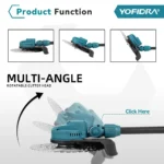 YOFIDRA 10Inch Brushless Electric Lawn Mower 6000W 58000RPM Garden Foldable Grass Trimmer Garden Tool For Makita 18V Battery Pin - Image 4
