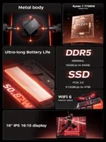 ACEMAGIC 16 Inch Laptop Gaming , AMD Ryzen 7 7735HS Processor, 16GB DDR5 RAM 512GB SSD, IPS Display, Windows 11 Laptop for Game - Image 4