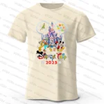 2025 Disney Trip Mickey and Friends T-shirt Dad And Mom Kids Cotton Short Sleeve Family Outfits Casual Top Parent child Tshirt - Image 3