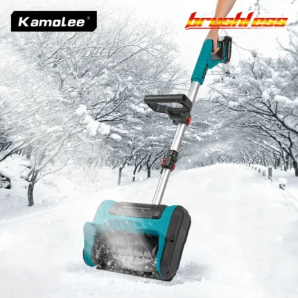 Kamolee 2500W brushless electric snowplow cordless lithium battery foldable yard road Courtyard Street 18v/21V battery ﻿