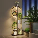 Plant Stand Indoor with Grow Lights, 5 Tiered Indoor Plant Shelf, 60" Corner Plant Stands for Indoor Plants, Metal Plant Flower