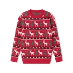 Matching Family Christmas jersey Sweaters Snowflakes Knitted Sweaters Long Sleeve Round Neck Reindeer Pullovers Knitted Tops - Image 3
