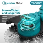 YOFIDRA 10Inch Brushless Electric Lawn Mower 6000W 58000RPM Garden Foldable Grass Trimmer Garden Tool For Makita 18V Battery Pin - Image 3