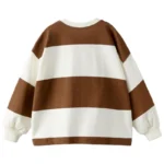 Disney Happy Micky Grey/White Striped Mommy Daughter Crewneck Pullover Sweatshirt Soft Comfy Stylish Relaxed-Fit Autumn Winter - Image 3