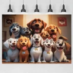 Happy Dog Group Tapestry Cute Puppy Faces Pet Family Wall Art Home Decor Living Room Free Hooks Included Elevate Your Space - Image 2