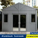 Customized aluminum alloy house pavilion rain shelter house Outdoor Garden sunroom Metal Roof Nanny Room Space Room