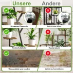 Comanlai Metal Wood Plant Shelf Open Shelf Organizer Display Stand Rustic Indoor Plant Stand with Grow Lights Room Decoration - Image 3