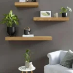 Wooden Concealed Floating Shelf with Secret Compartment Storage Rack Wall-Mounted Display Cabinet Rack for Book Wine Plants Disc - Image 2