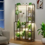 Plant Stand with Grow Light - 180cm Tall lower Stand with 8 Tiers Metal Square Design Plant Rack or Living Room Balcony Patio Ga - Image 3
