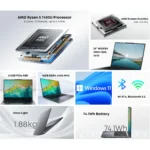 CHUWI CoreBook Plus Laptop 16inch FHD Screen R5-7430U 6 Cores Gaming Laptop 16GB RAM 512GB SSD Metal Body Notebook With Cooler - Image 2