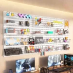 Decorative Home Pegboard – Wall-Mounted Display Shelf for Living Room & Study, Organizes Household Items & Electronics