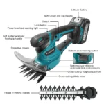 Kamolee 2 IN 1 Electric Hedge Trimmer 20000RPM Cordless Garden Shrub Weeding Pruning Household Lawn Mower For 18v/21V Battery - Image 2