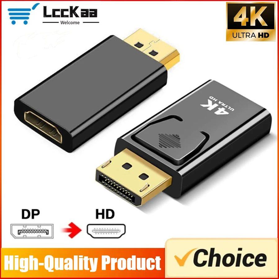 kf-S7dcd4751bd6945ee969d98b8fdd526aew 4K DP DisplayPort to HDMI-compatible Adapter Converter Display Port DP to HDMI-compatible HDTV Adapter Video Audio Laptop PC - Image 1