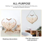 Wedding Guest Book Wooden Drop Heart Message Book Sign in Table Photo Frame Birthday Valentine's Day Wedding Party Decoration - Image 3