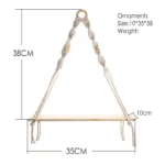 Macrame Wall Hanging Shelf Floating Wall Shelf Boho Home Decor Shelves Wall Wood Decoration for Bedroom Living Room Nursery Gift - Image 4