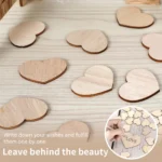 Wedding Guest Book Wooden Drop Heart Message Book Sign in Table Photo Frame Birthday Valentine's Day Wedding Party Decoration - Image 5