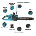 3500W Brushless 16Inch Electric Chainsaw Cordless Pruning Woodworking Power Tool Handheld Garden Cutter For Makita Battery - Image 2