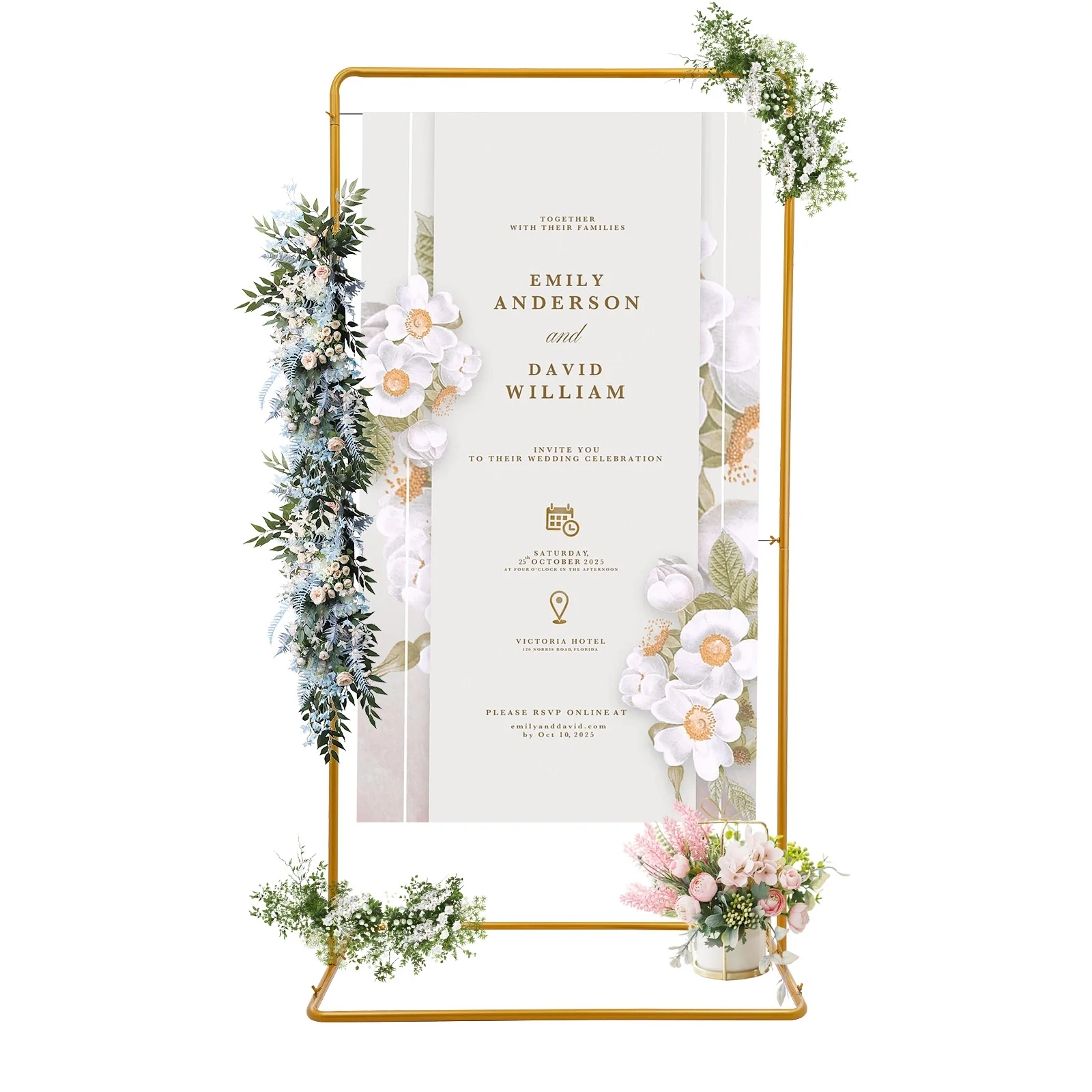 kf-S9016e44cdfaf4a0b9ec5d2c68abd472ea Flower Balloon Backdrop Stand Wedding Decoration Popular Metal Board Bracket Decoracion Boda Western Party - Image 1