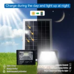 400W Led Solar Light High bright 2 Head Flood Light Waterproof Outdoor Garden wall light with Aluminum solar panel For garden - Image 5