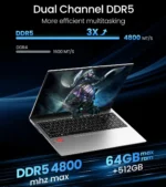 KAMRUI Gaming Laptop 16inch FHD AMD Ryzen9 6900HX/R7 6800H 16GB DDR5 512GB SSD Radeon 680M WiFi6/BT5.2 Win11PRO Backlit Keyboard - Image 4