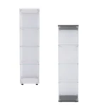 Comanlai Display Stands 4 Shelves Glass Display Cabinet with Door,Floor Standing Bookshelf for Living Room 42.5x36.5x164cm - Image 4