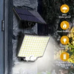Solar Flood Lights Outdoor 106/318 LED Solar Motion Lights Remote Solar Security Lights Wall Lights Waterproof 3 Modes Garden - Image 2
